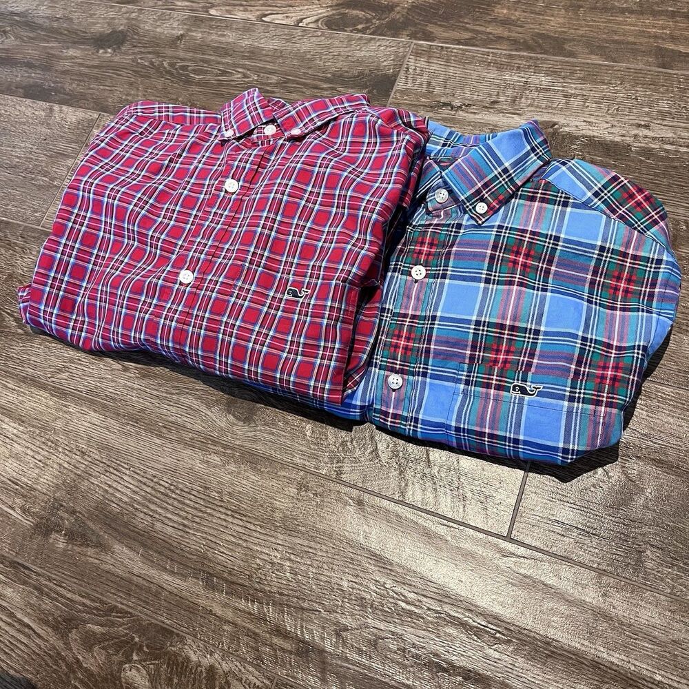 Vineyard Vines Tucker Shirt Mens  Size XS Classic Fit Long Sleeve Lot Of 2 Plaid